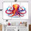 Ravenous red Octopus aquarelle - ensemble de salon art mural poulpe / calmar-1422632002-1422632124