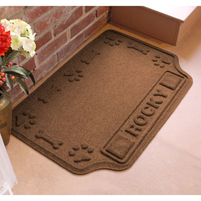 WaterHog® Drool Hog Paws and Bones 22 in. x 33 in. Personalized Indoor Outdoor Pet Mat