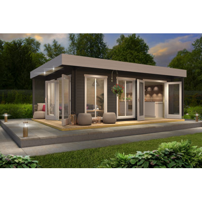 Lasita Dominica 19 x 13 Ft. Premium Log Cabin With Tempered Double Glazing (40mm)