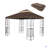 Outdoor Patio Gazebo Replacement Canopy,Double Tiered Gazebo Tent Roof Top Cover Only Greatwall Border(Frame Not Include)-111463288