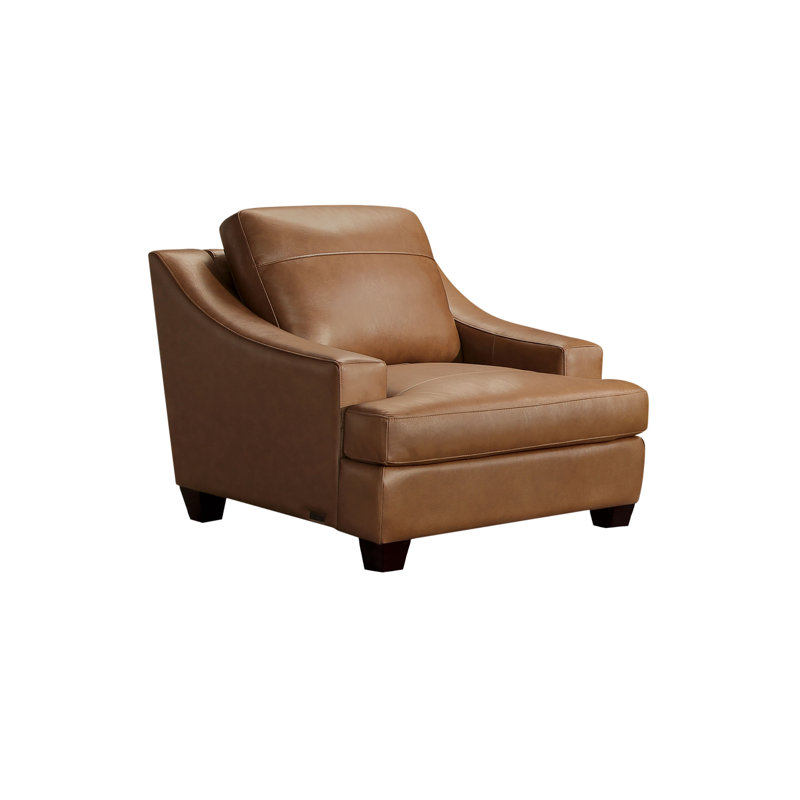 Fauteuil de 38 po de large Appolonie, Cuir de chameau