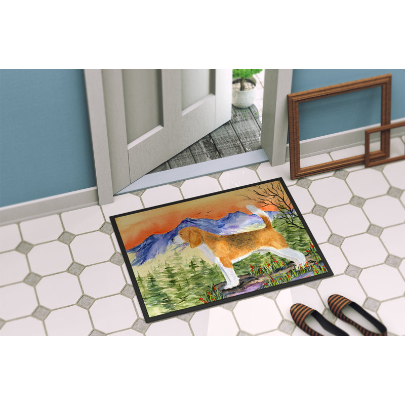 Paillasson d’intérieur antidérapant stonerstown Beagle, Rectangle 2 pi x 3 pi