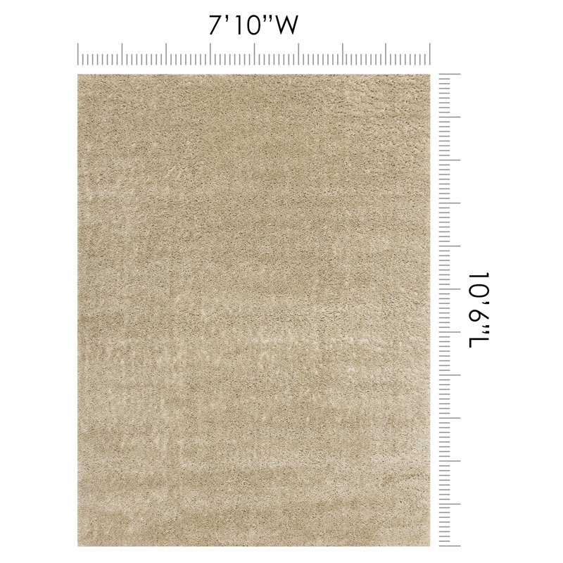 Tapis beige à poils longs Hammersmith, Rectangle 7 pi 10 po x 10 pi 6 po