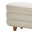 Banc de rangement crème ovale avec pieds en bois