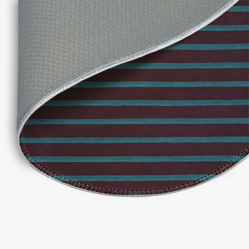 Tapis intérieur / extérieur brun HorizontalStripes, Rond 5 pi