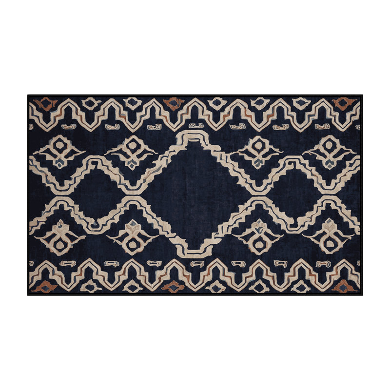 Machine Washable Gray Area Rug, Rectangle 3' x 5'