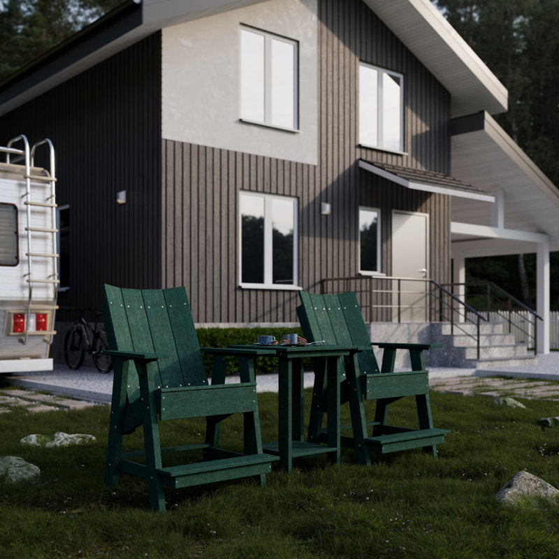 Contemporary High Adirondack Chair, Turf Green