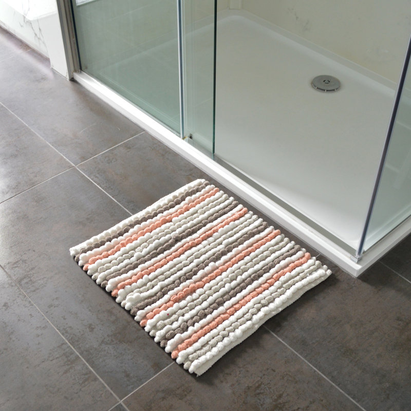 Kupar Chunky Bobble Square Bath Mat, Blush