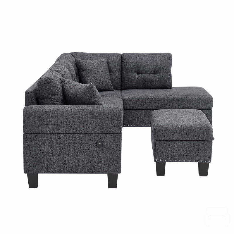 Canapé modulaire avec repose-pieds avec rangement