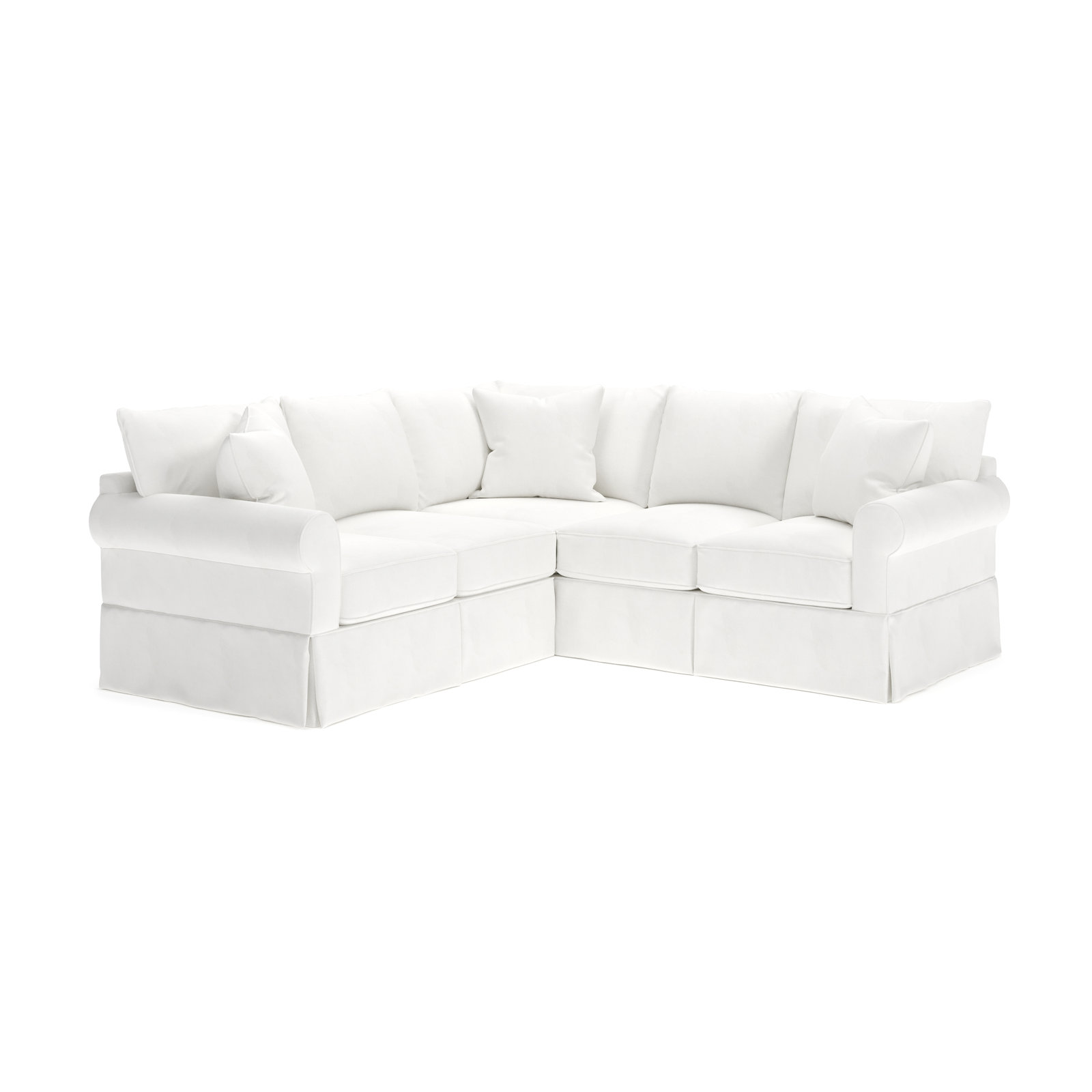 Amari 94" Wide Corner Sectional, Classic Bleach White Twill, Right Hand Facing