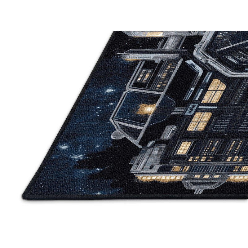 Machine Washable Space Gray Area Rug, Rectangle 2' x 3'