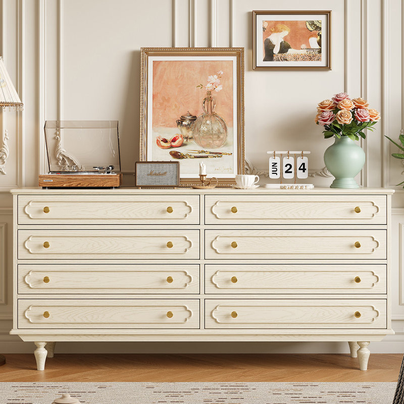 Sturdy Solid Wood 8-drawer Storage Cabinet