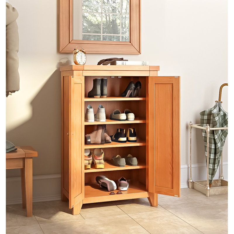 Abbey 15 Pair Solid Wood Shoe Storage Cabinet