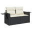 Vidaxl Garden Sofa Set Black And Cream White PE Rattan 5 Piece Set