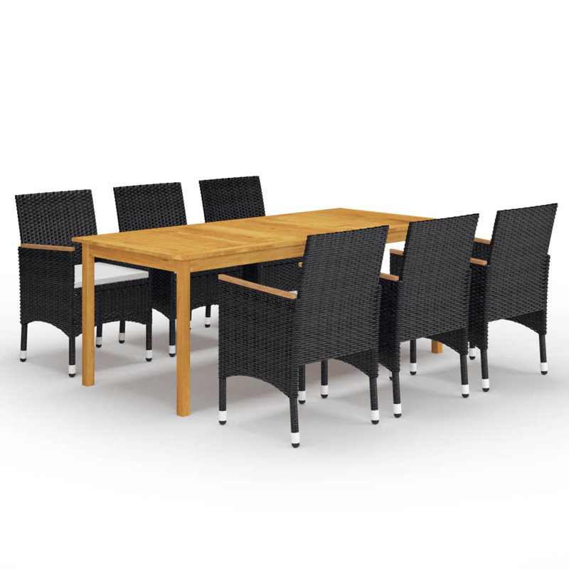 Ensemble repas pour 8 personnes avec coussin Crishon, Noir, 6
