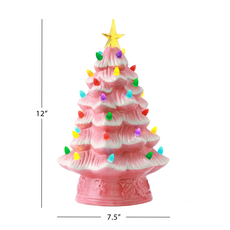 12" Nostalgic Ceramic Tree, Pink