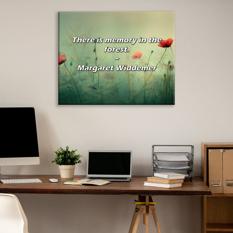 Artsy Quote "There is memory in the forest." By Margaret Widdemer Gallery Wrapped Canvas, 24" H x 17" W