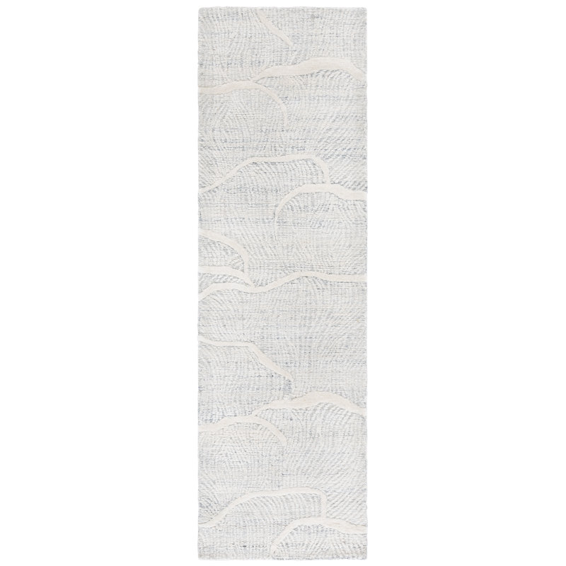 Tapis en laine touffeté à la main Wybrone 402, Tapis de couloir 2 pi 3 po x 8 pi