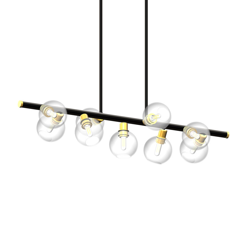 Tavera 9 - Light Kitchen Island Pendant, Venetian Brass/Graphite