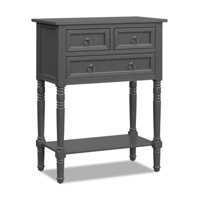Allya 60 cm W Solid Wood Top Console Table