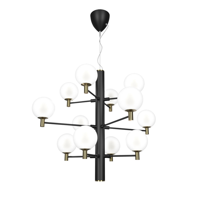 Maliyah 12 - Light Unique/Statement Pendant, Black