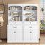 Armoire de rangement pour salle de bain avec quatre portes et tiroirs, armoire d'appoint