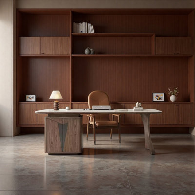 Bureau en pierre frittée en bois massif