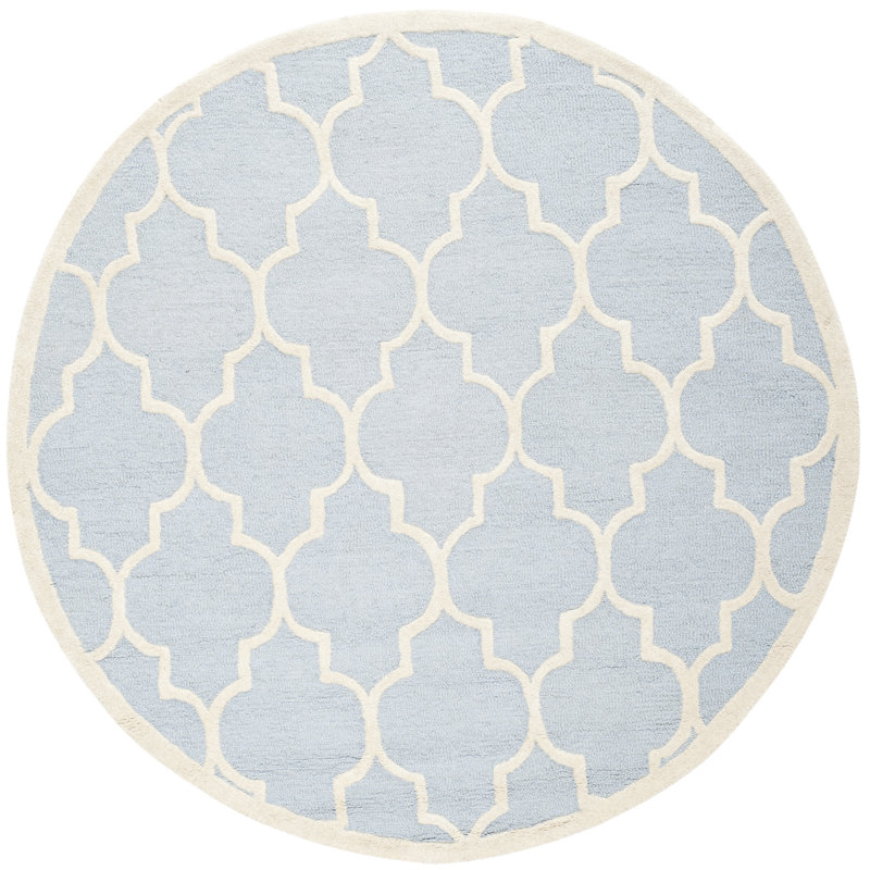 Cannen Hand Tufted Wool Geometric Rug, Round 6'