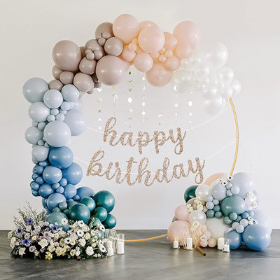 6.56 Ft Gold Round Backdrop Stand, Stable Circle Balloon Arch Stand Kit Wedding Arches For Ceremony, Backdrop Stand For Parties Wedding Birthday Decoration