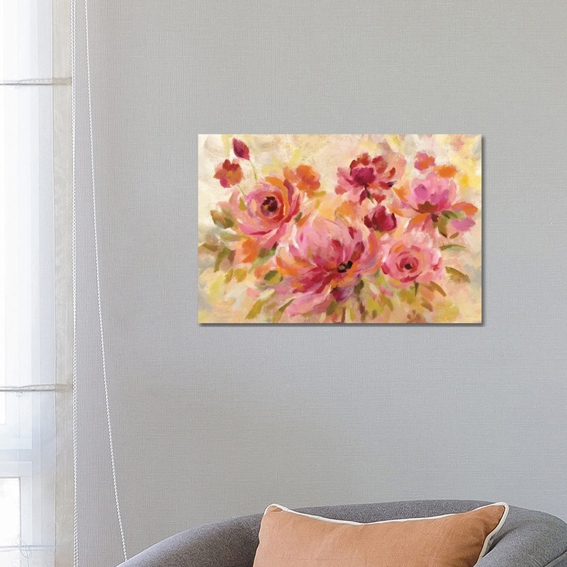 Romantic Bouquet Crop by Silvia Vassileva - Wrapped Canvas Painting, 66.04 cm H x 45.72 cm W