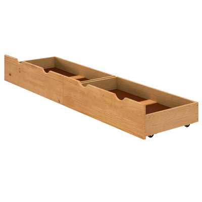 Alaterre Bedroom 37" Wide Wooden Underbed Drawers With Wheels And Storage