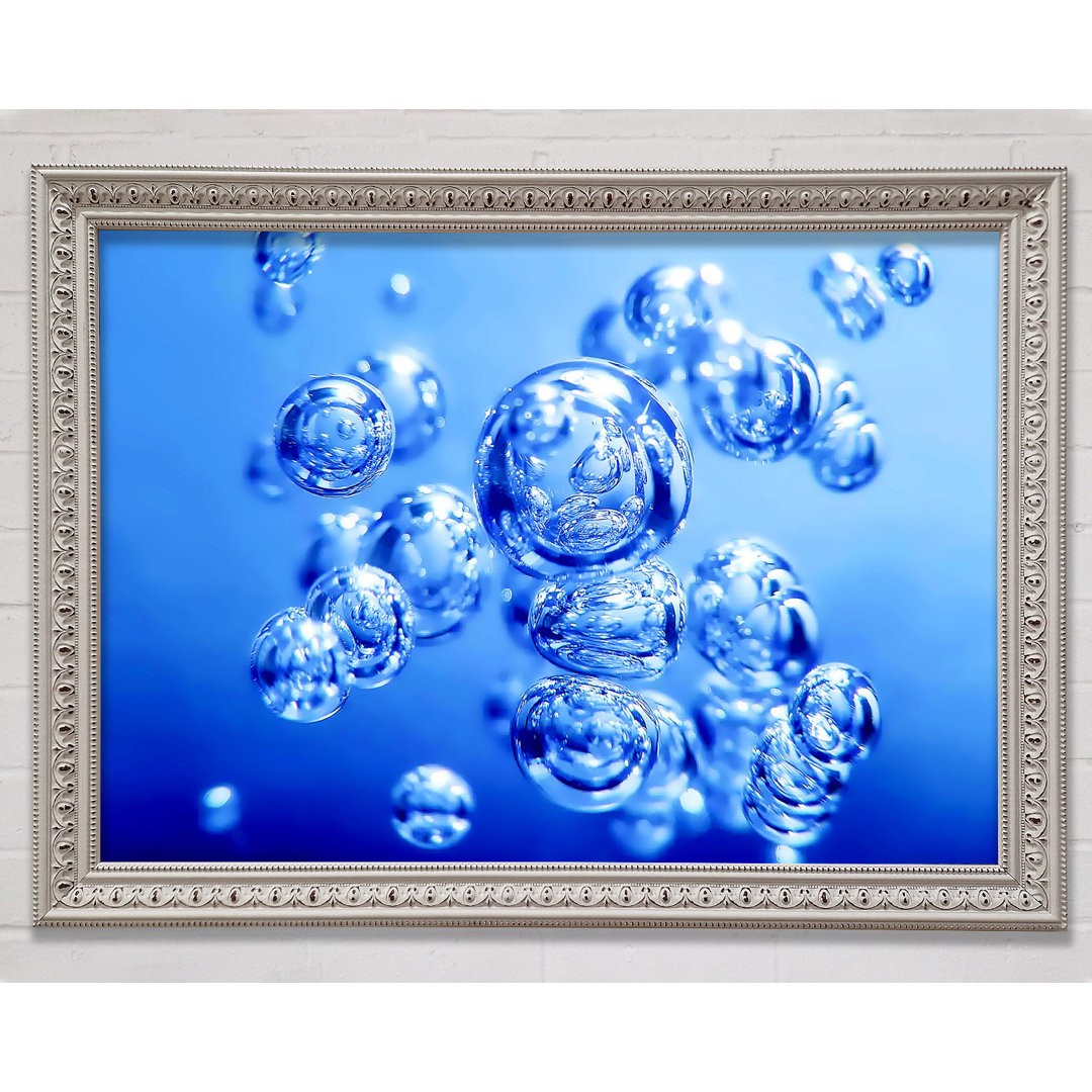 Liquid Blue Bubbles - Einzelner Bilderrahmen Druck