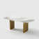 Dashona White Rectangular Sintered Stone Dining Table with Double Pedestals