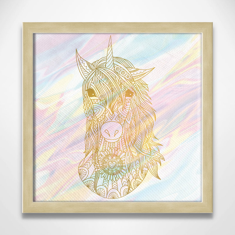 Dreaming licorne 2, H 13 po x l 13 po x P 1,19 po, Encadré de boîte blanc