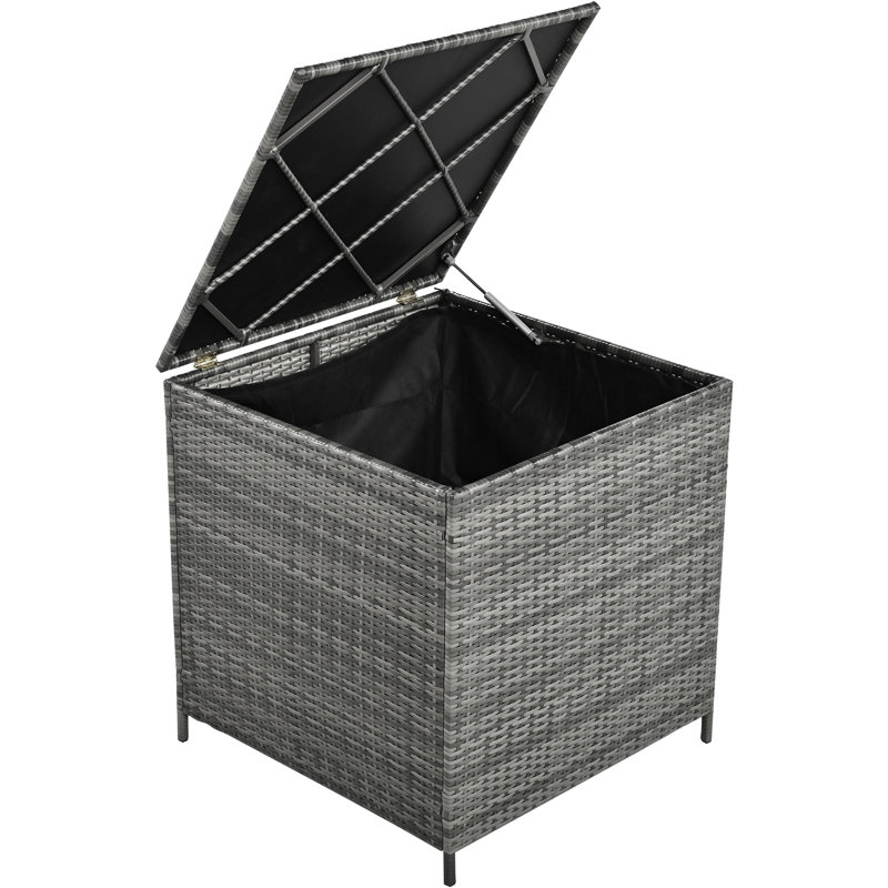 Ensemble de canapé modulaire d'extérieur en rotin de polyéthylène pour l'extérieur avec siège réglable 6 pièces, Gris