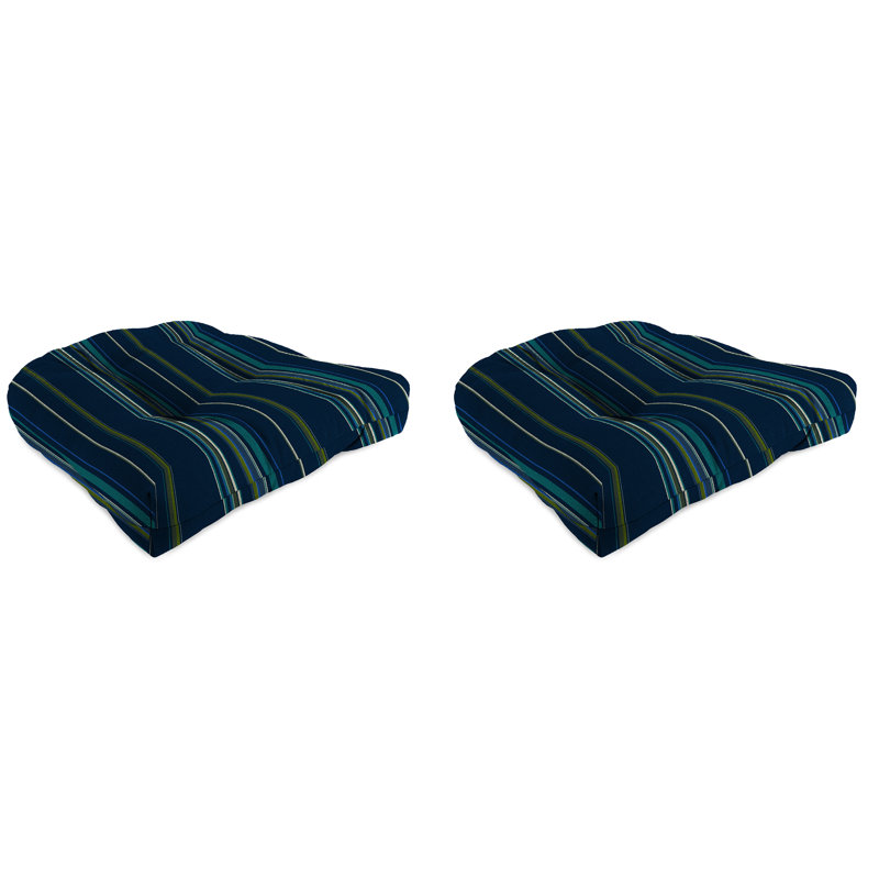 Contoured Outdoor Wicker Seat Cushion, Stanton Lagoon Polyester