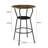 Round Bar Table And Stool Set With Shelf, Upholstered Stool With Backrest, Rustic Brown, 24.17"W X 24.17"D X 36.02"H