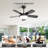 Julice 42" 5-Blade Modern Ceiling Fan With Tri-Color LED Light Source, Silent Motor, Remote Controller-563299096