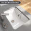 Comptoir de meuble-lavabo en pierre grise l 48 po x P 22 po avec lavabo latéral gauche et configuration de robinet à 3 trous espacés de 8 po