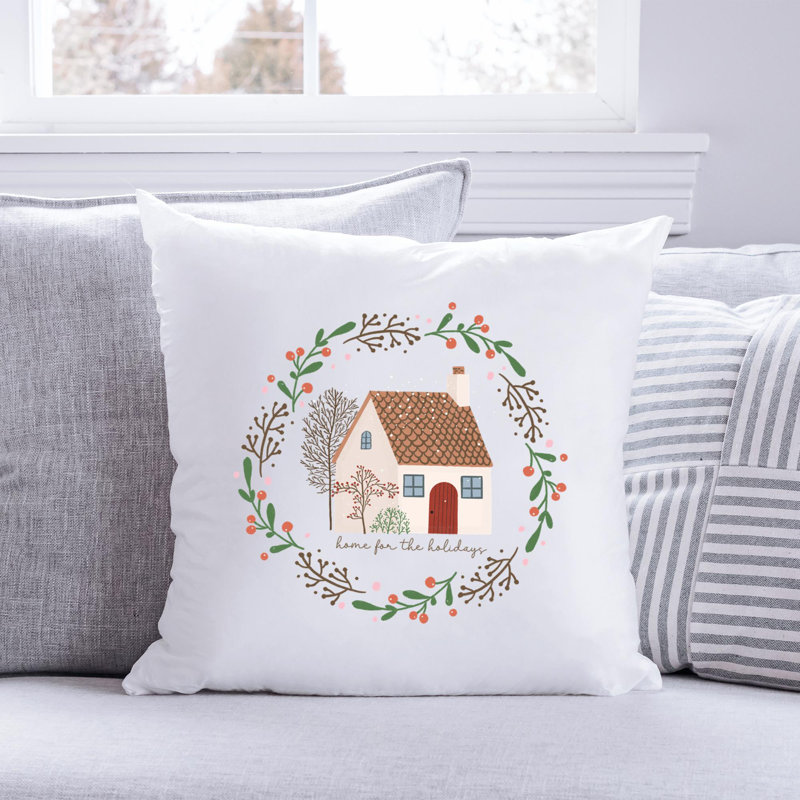 Christmas Illustration - Throw Pillow Insert Included, 14 po x 14 po