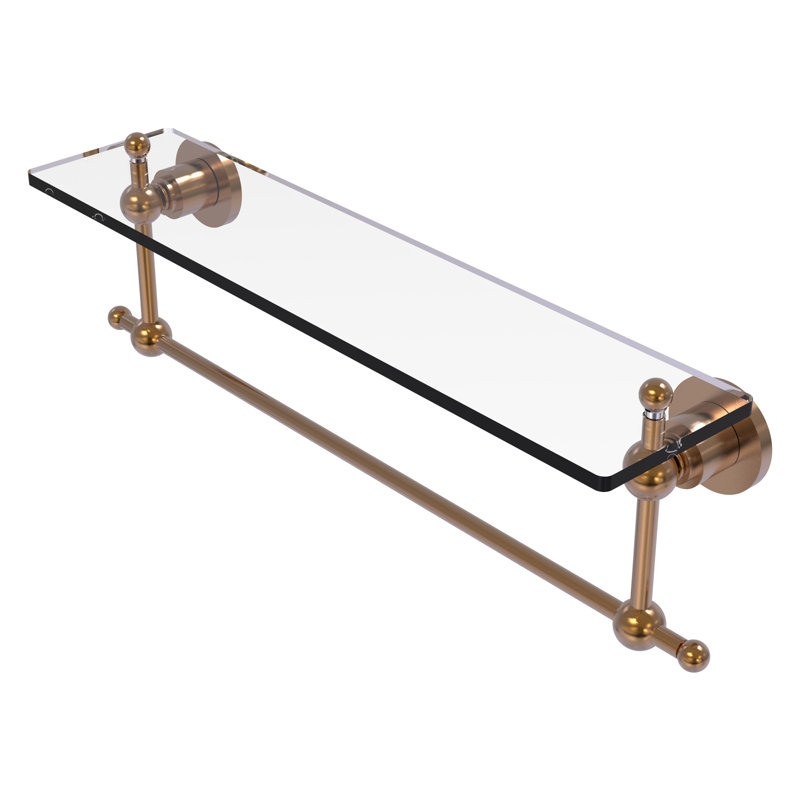 Lera Bracket Shelf with Towel Bar, 22" W x 4" H, Brushed Bronze