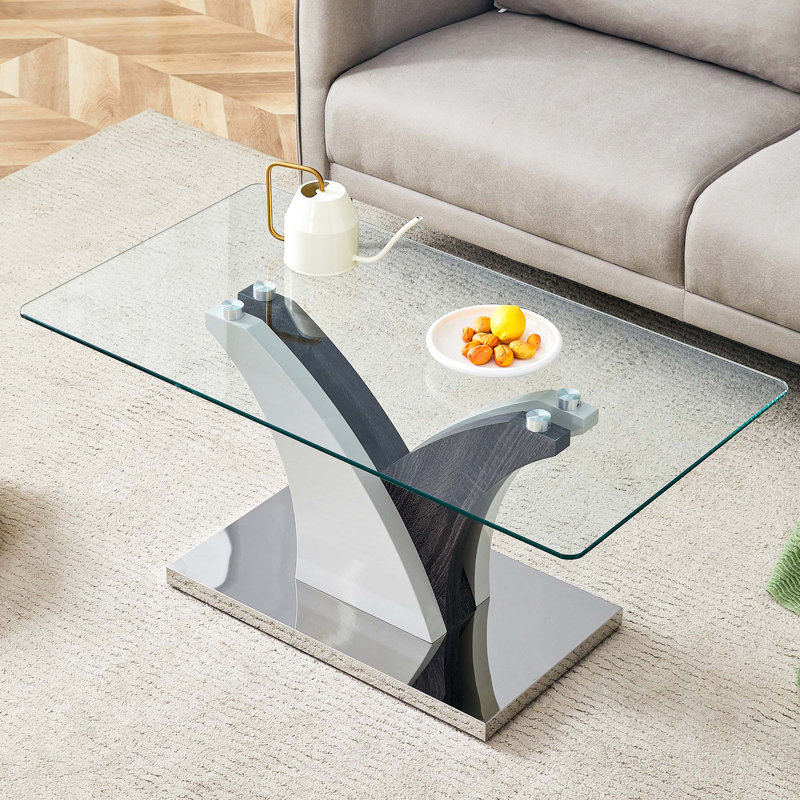 Comptoir en verre trempé et pieds en panneau de fibres à densité moyenne artistiques, parfaits pour accueillir des dîners, des conférences, des décorations pour la maison et le bureau