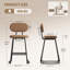 Ensemble de 3 tabourets de bar, tabourets de bar à hauteur de comptoir, tabourets de cuisine rembourrés, chaises de îlot de cuisine avec siège rembourré ovale rembourré en polyuréthane avec dossier, chaises de bar pour la cuisine, la salle à manger, le bar, le café-1928658280
