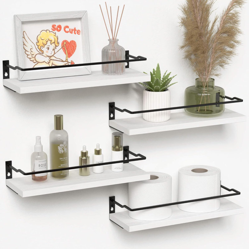Haddam Bathroom Shelves, White, 4
