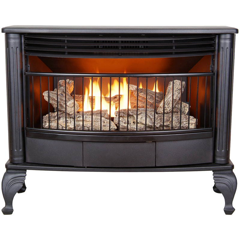 ProCom Black 25,000 BTU Dual Fuel Ventless Gas Stove with Remote
