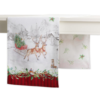 Maison d'Hermine  Christmas Tradition 100% Cotton Table Runner - Double Layer - 14.5" x 72"
