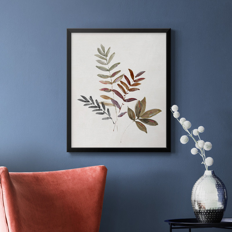 Feuilles d'automne III - Toile encadrée de qualité supérieure - prête à être accrochée, Noir, H 24 po x l 20 po