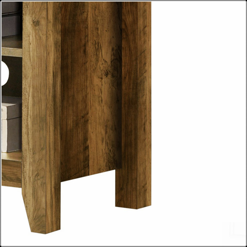 Benito Knotty Oak 70"W TV Stand with Open Shelves and Cable Management, Oak