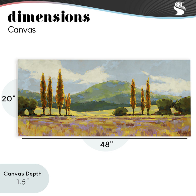 Campagne avec toile pastel tacheté, design par Trevor Copenhaver, H 20 po x l 48 po