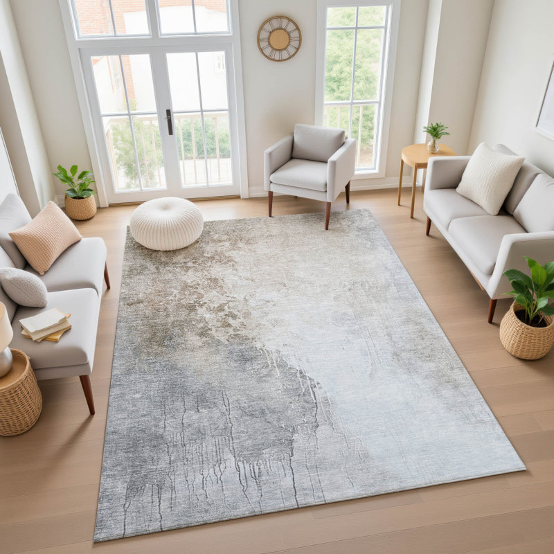 Premium Machine Washable Stallings AMF1842 Abstract Rug, Rectangle 10' x 14'